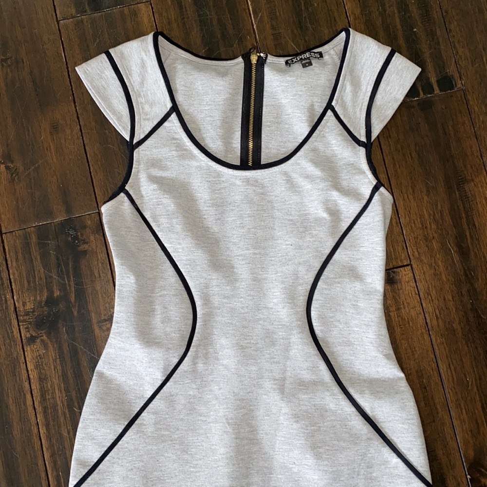Express Grey & black color block dress